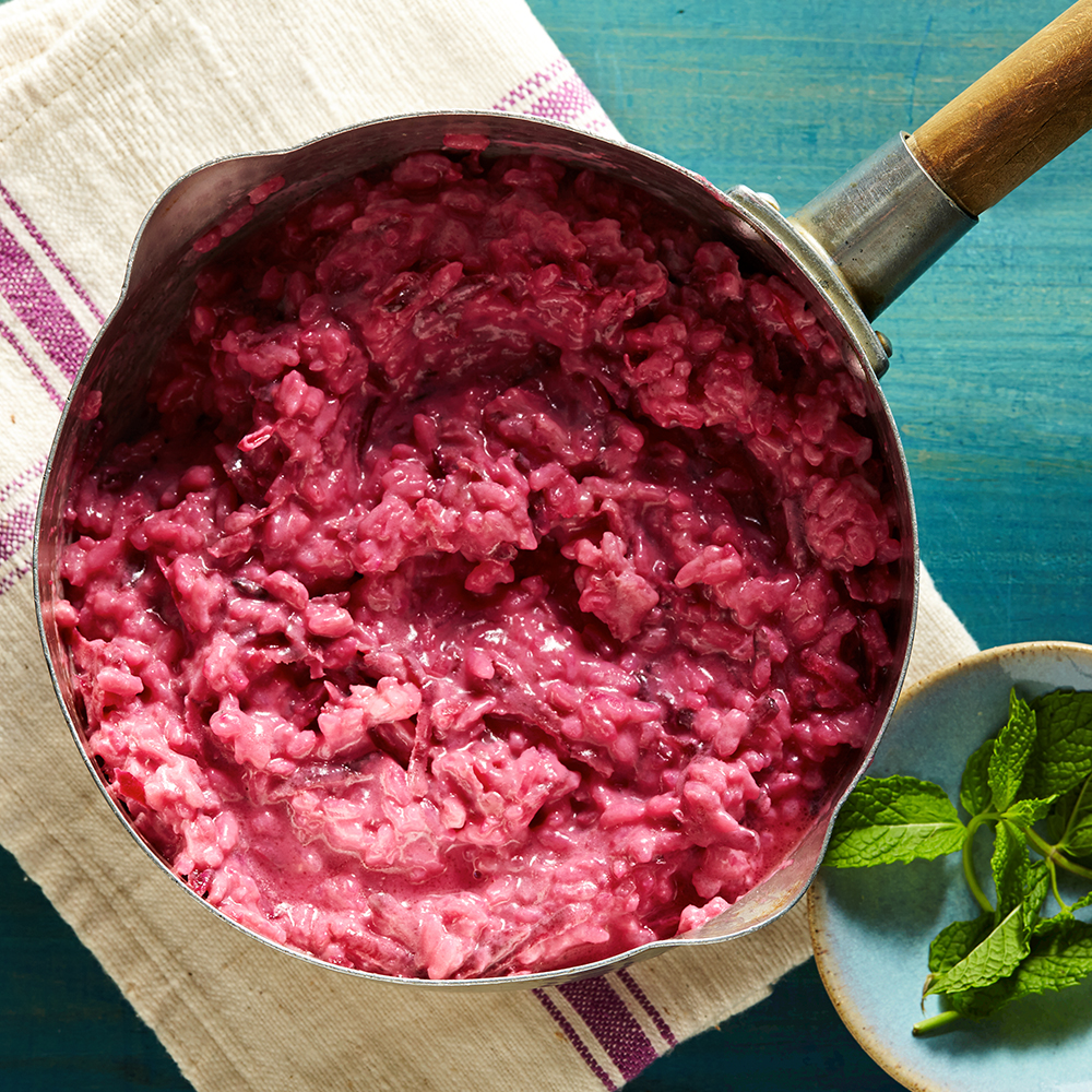 Creamy Beet & Goat Cheese Risotto 