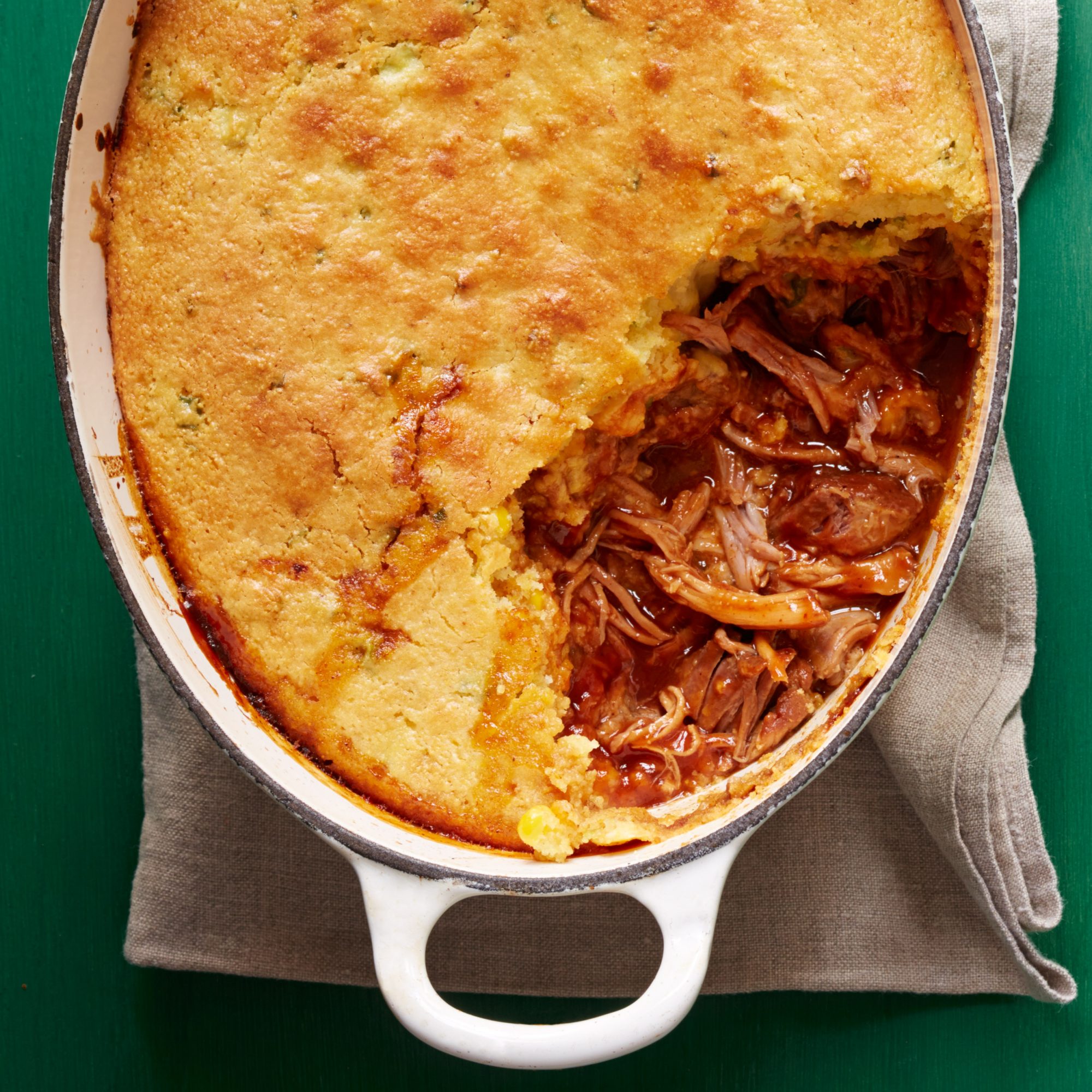 Pulled Pork with Cornbread Topping