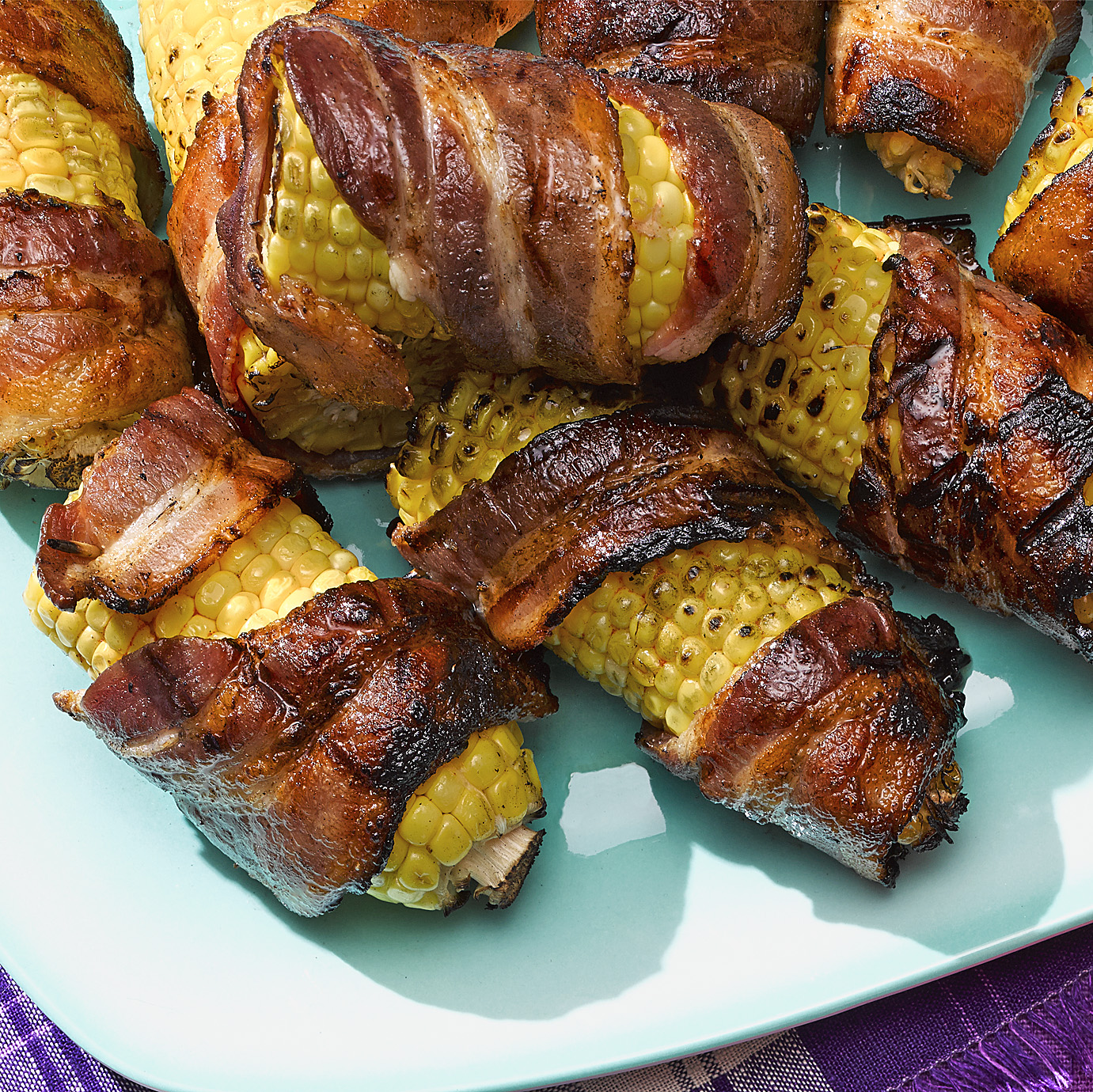 grilled bacon-wrapped corn on the cob
