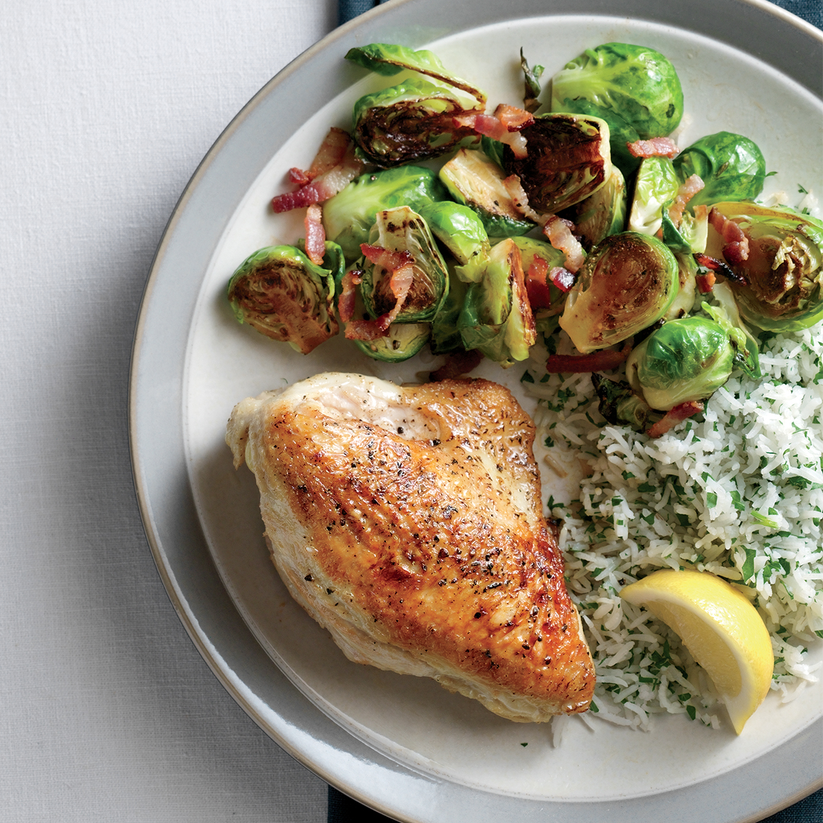Skillet Chicken and Brussels Sprouts 