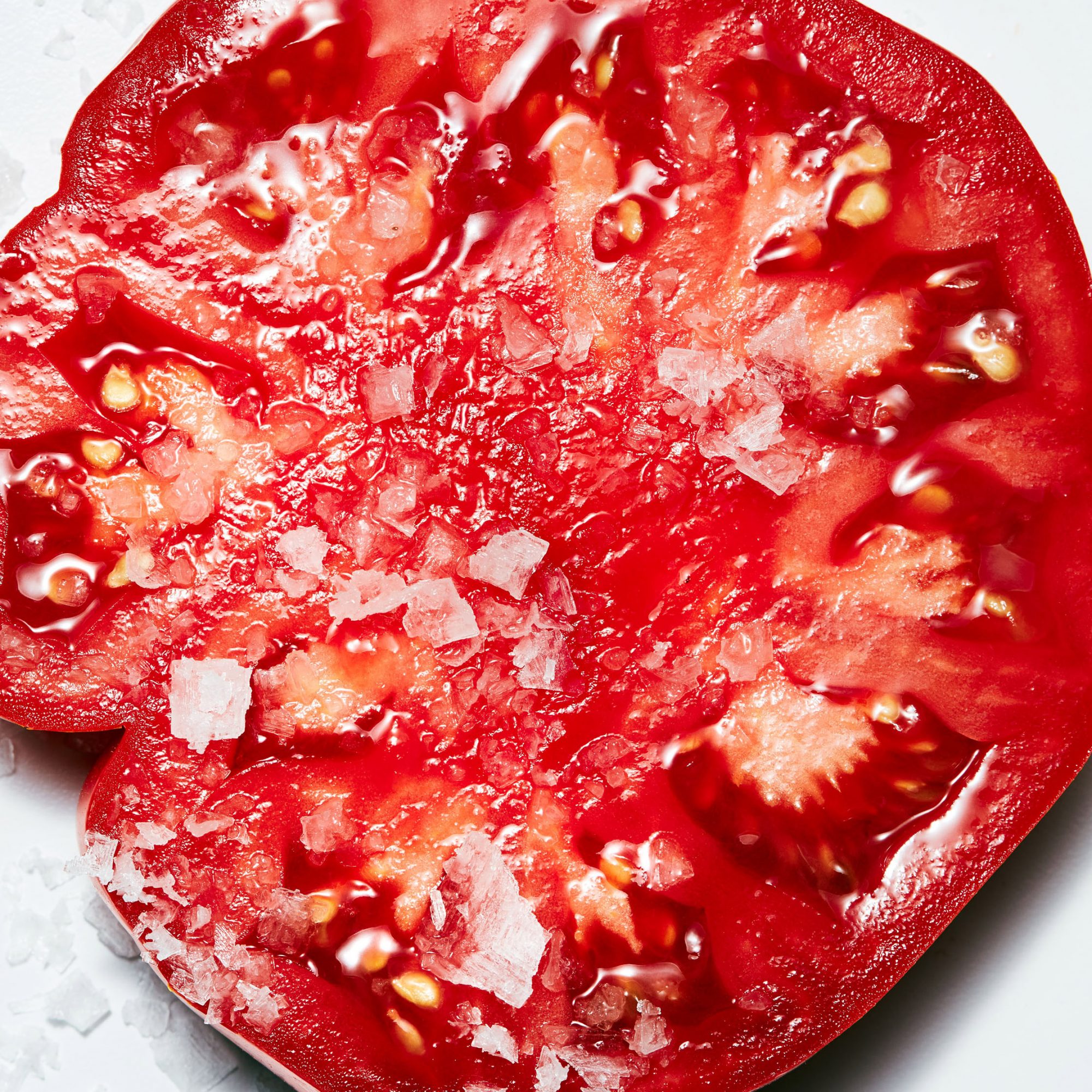 beefsteak tomato with salt