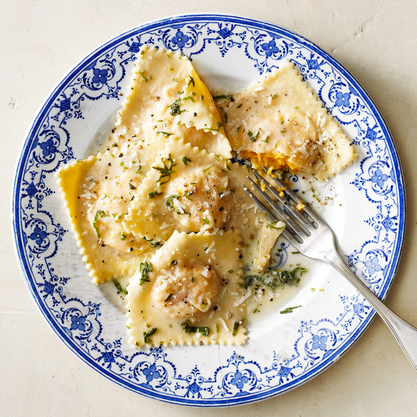 Butternut Squash Ravioli with Rosemary-Sage Butter