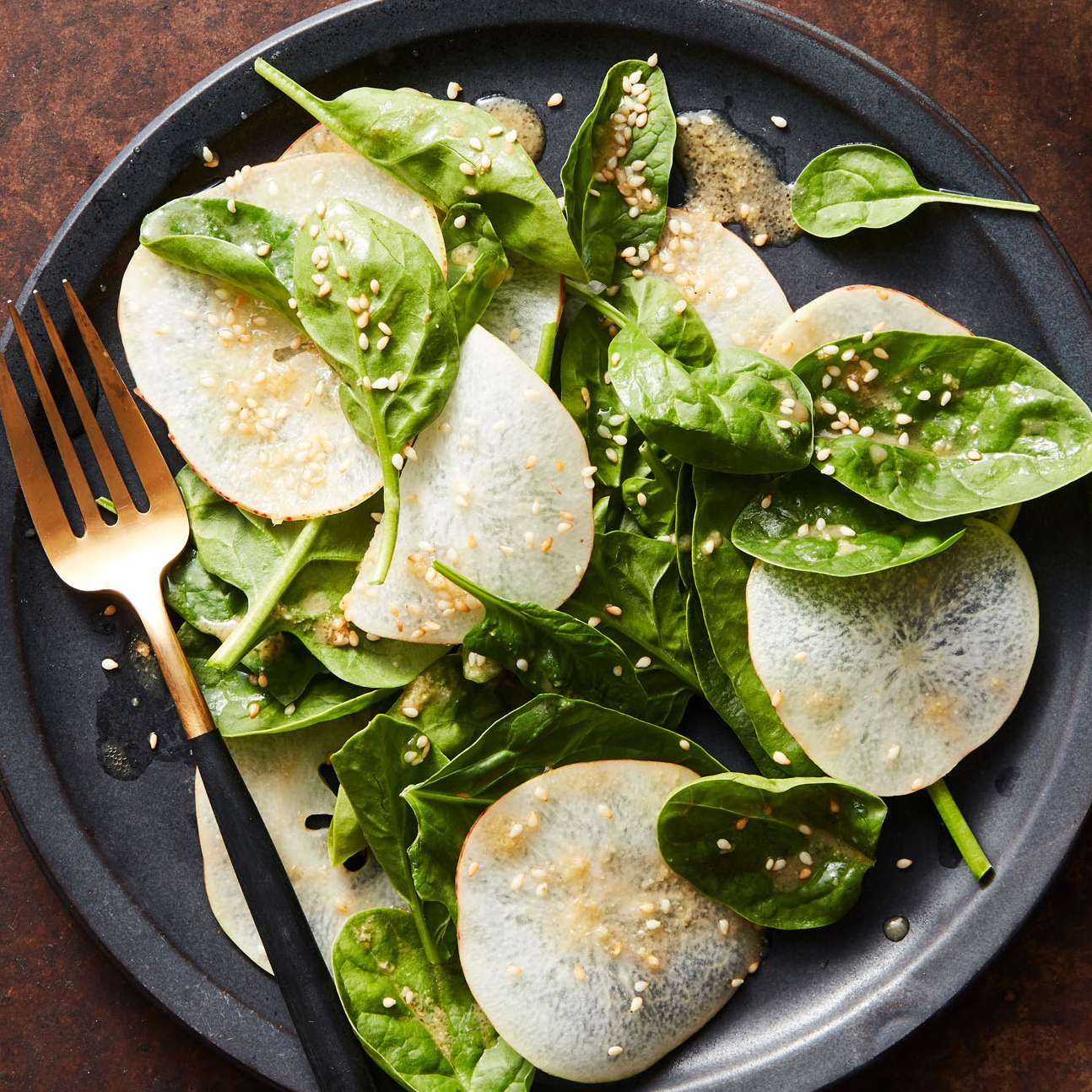 asian pear spinach salad