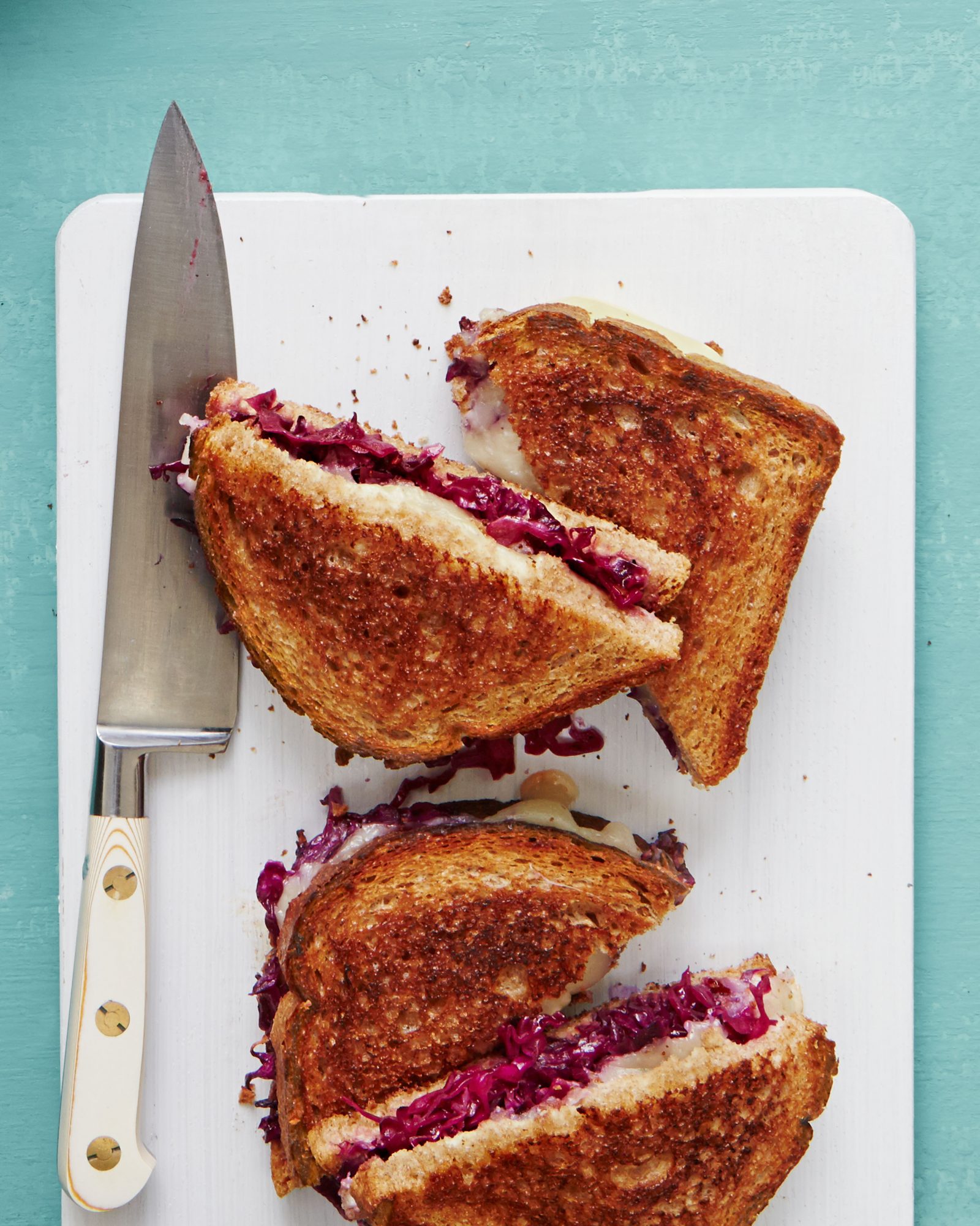 Grilled Cheese & Red Cabbage Sandwiches