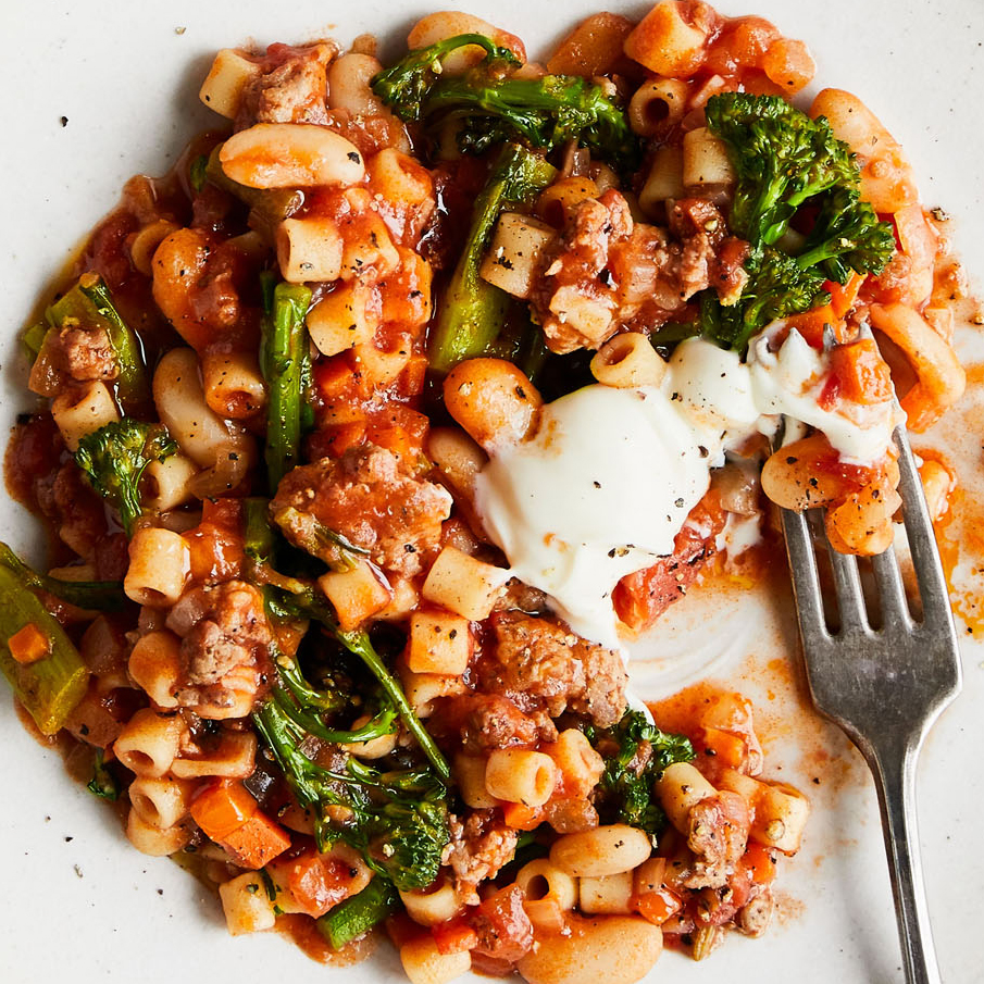 Ditalini with Greens, Beans & Sausage