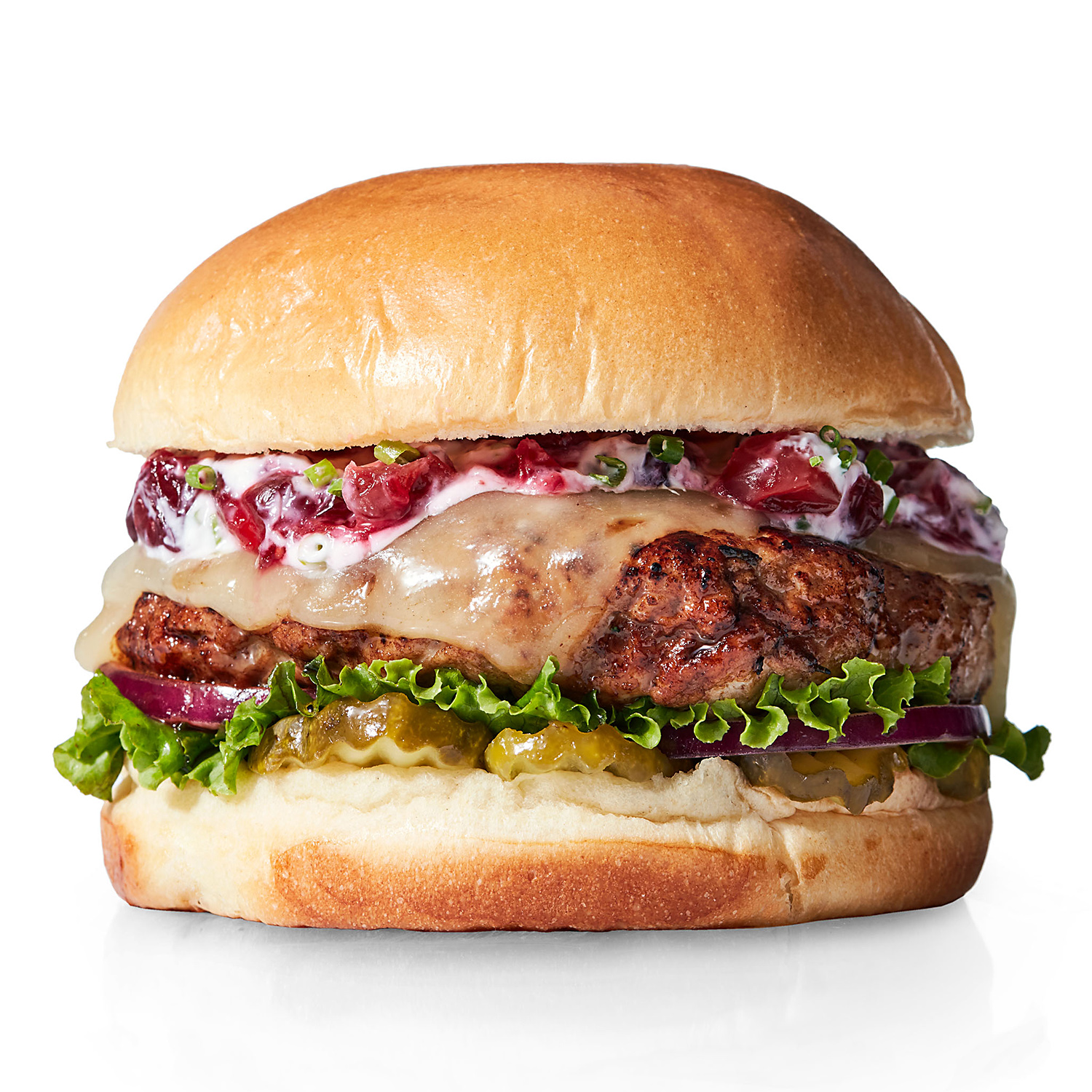 Burger of the Month: Turkey Cheeseburgers with Cranberry Creme Fraiche 