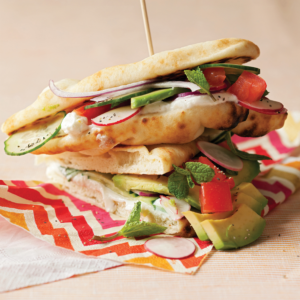 veggie flatbread sandwiches