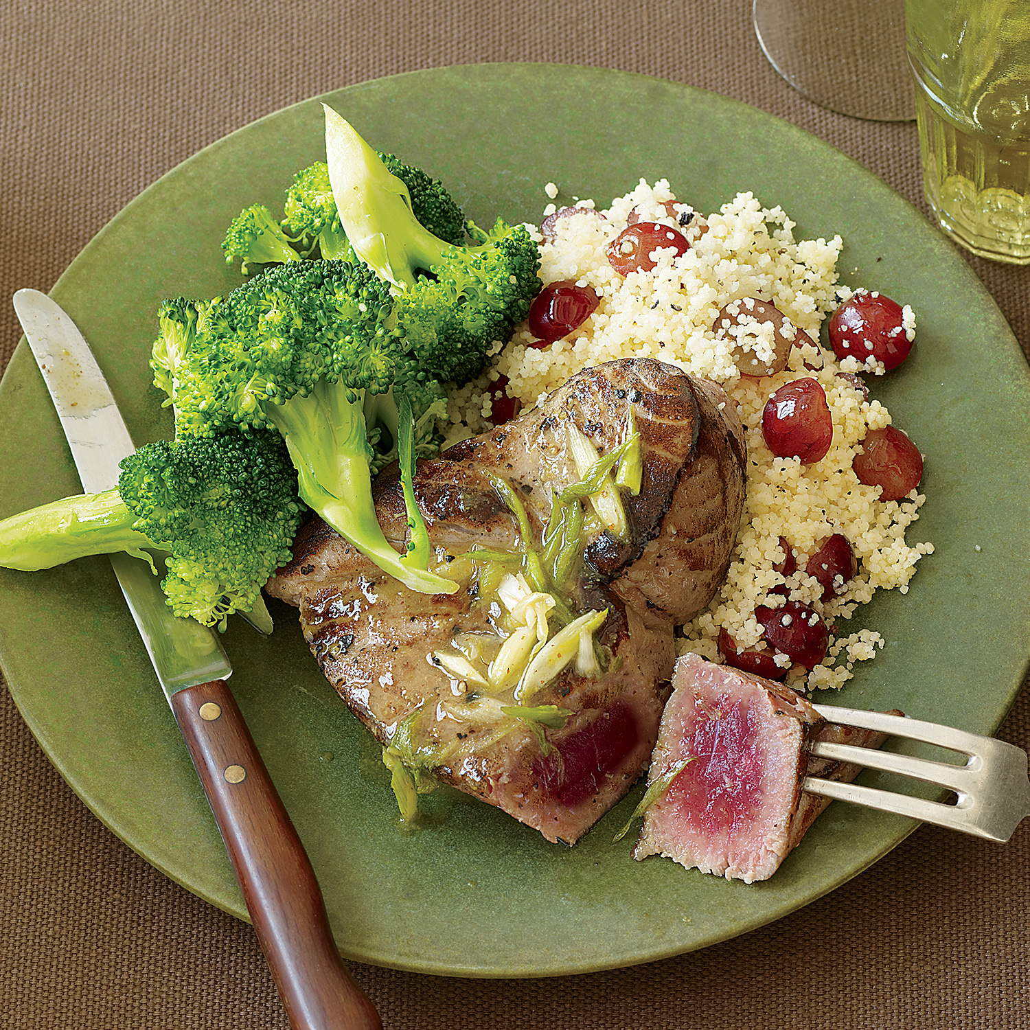 Tuna Steaks with Broccoli and Couscous