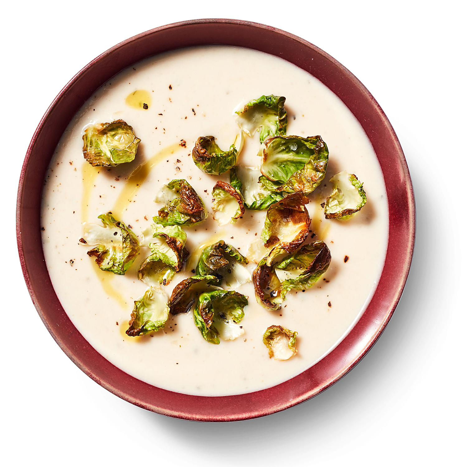 White Bean Soup with Crispy Brussels Sprouts