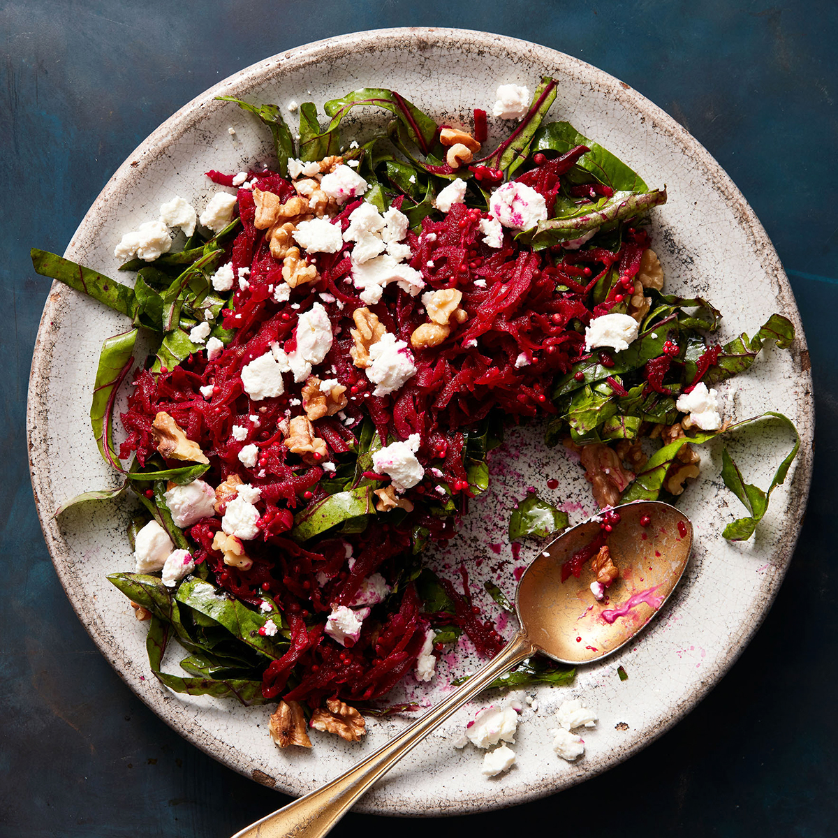 pickled beet salad greens goat cheese