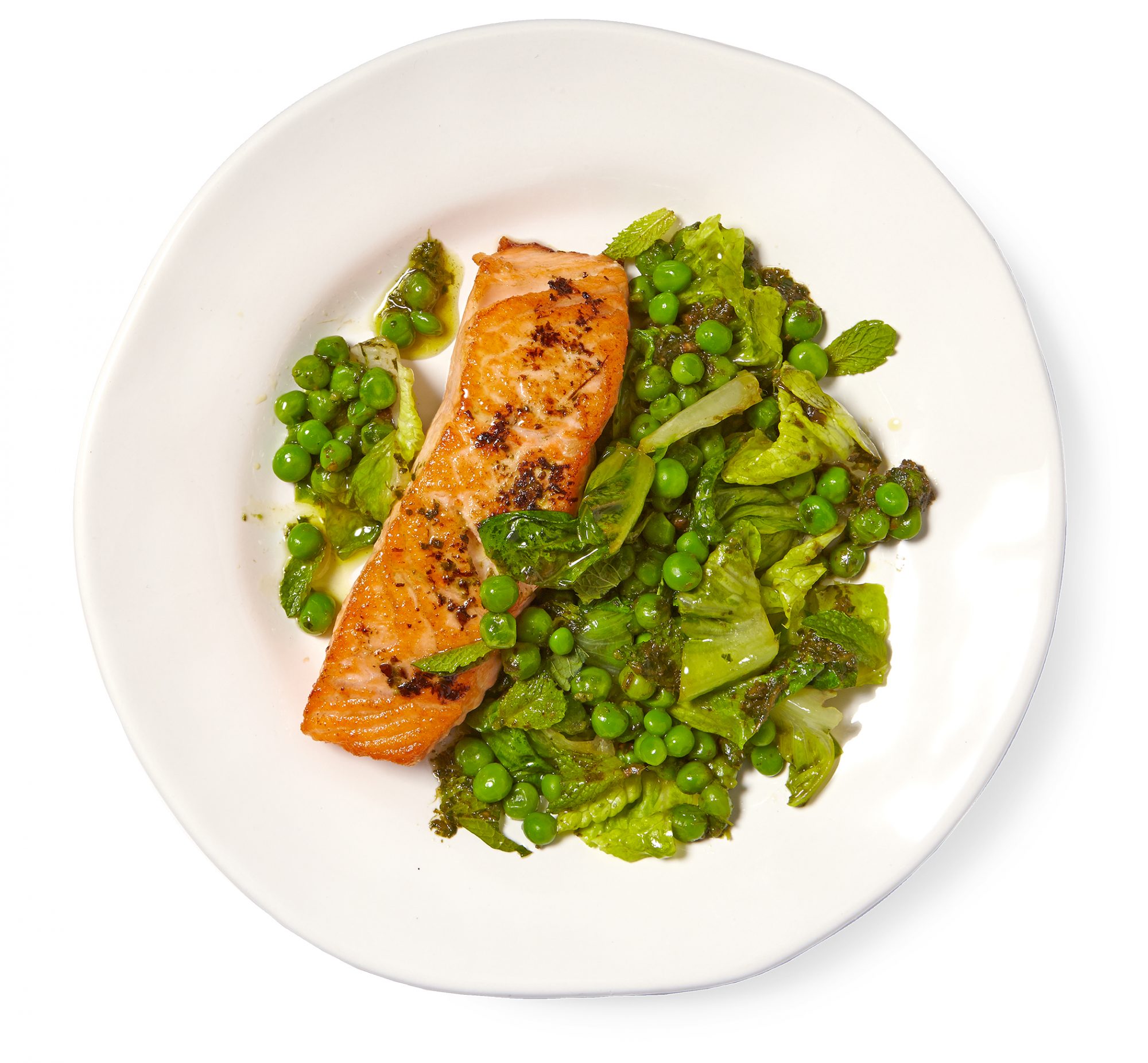 Salmon with Peas & Mint
