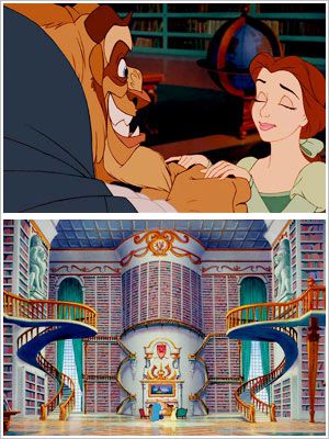 Beauty and the Beast | The Beast gives his library to Belle in Beauty and the Beast (1991).