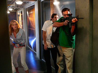 Zachary Levi, Chuck, ... | (2007-present, NBC) Premise: Geeky underachiever Chuck Bartowski is unwittingly imprinted with the Intersect (a sort of international espionage database), and thrust into the a life
