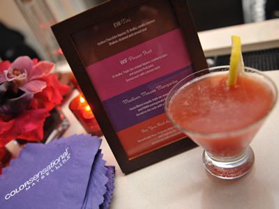 Maybelline New York's specialty cocktails, Madison Mauve Margarita and Are You Red-dy Madras to highlight Maybelline New York's Color Sensation line.