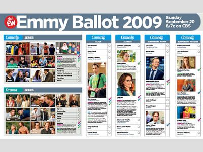 Maybelline New York surrounded EW?s 2009 Emmys ballot with a double gatefold within the Fall TV Preview 9/17/09 issue.