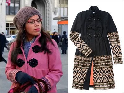 Ugly Betty, America Ferrera | Can you tell me where to get Betty's pink coat from the pregnancy-test episode? &mdash; Mandy Betty (America Ferrera) wore Tracy Reese's embroidered ''Princess'' coat.