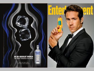 Absolut Vodka ran three consecutive brand ads opposite four consecutive EW covers, featuring Ryan Reynolds as our Must List cover boy (6/29/09).