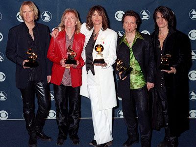 Aerosmith, Joe Perry, ... | HIGH: ''Janie'' got a Grammy (1990) After nearly 20 years in the music business, the band wins its first Grammy Award for ''Janie's Got a