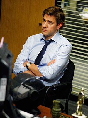 The Office, John Krasinski | The Office recap: Murder, he wrote The evolution of Jim's attitude toward Michael is a major theme for the season, and ''Murder'' pushed that front