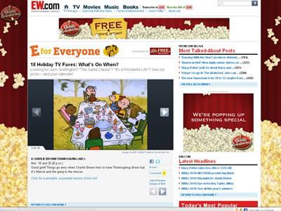 Orville Redenbacher encouraged families to make it a movie night with sponsorship of the ?Holiday TV Faves: What?s On When?? photo gallery.