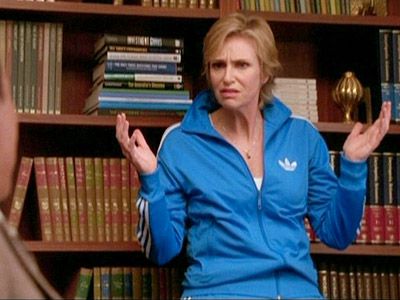Glee, Jane Lynch | Sue will go to the Sports Authority and get a Caribbean Blue tracksuit. She will let you fall in love with that Caribbean Blue tracksuit.