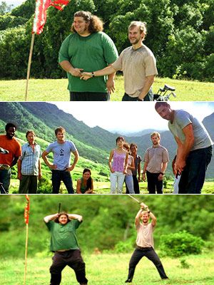 Lost (Season 1 -- Episode 8: Solitary), Dominic Monaghan, ... | I love the friendship moments in LOST like when Hurley gets the guys to play golf on the island...&mdash;Ashly