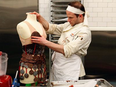 Top Chef Just Desserts recap: Haute Messes Taking a cue from Project Runway , the contestants were asked to create edible outfits to match shoes,