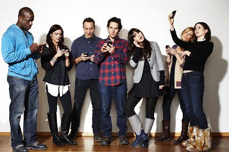Paul Rudd, Emily Mortimer, ... | (Left to right) Sterling Brown, Janet Montgomery, Jesse Peretz (director), Paul Rudd, Zooey Deschanel, Elizabeth Banks, and Emily Mortimer, My Idiot Brother