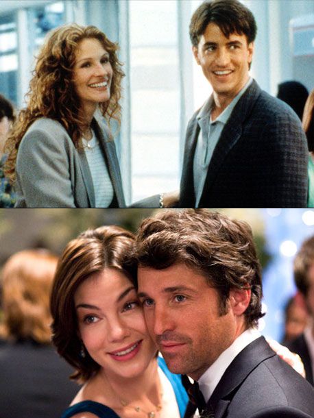 My Best Friend's Wedding, Dermot Mulroney, ... | The Plot: A callow workaholic (Julia Roberts/Patrick Dempsey) realizes that she/he is in love with her/his best friend (Dermot Mulroney/Michelle Monaghan) &mdash; just as that