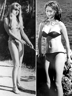 And God Created Woman, Brigitte Bardot | The Girl in the Bikini (1952) And God Created Woman (1956) French fox Brigitte Bardot is often credited with catapulting the bikini to international popularity.