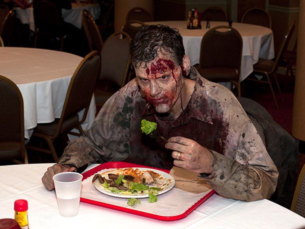 The Walking Dead | There's just something inherently wrong with a zombie eating salad. (And with a fork, no less!) Hey, even the undead enjoy a little variety in