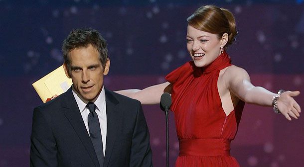 Emma Stone, Ben Stiller, ... | Emma Stone and Ben Stiller presented the award for Best Visual Effects, and the stunning redhead was so excited to be there that she just