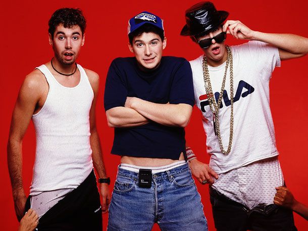 Adam Yauch, Adam Horovitz, and Michael Diamond at Beastie Boys photo shoot (1987)