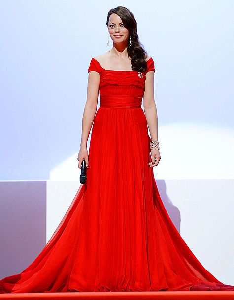Berenice Bejo (in a Louis Vuitton gown and Chopard jewelry) during the 65th Annual Cannes Film Festival opening ceremony