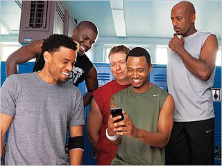 BUNCH OF HORNDOGS Michael Ealy, Kevin Hart, Gary Owen, Terrence J., Romany Malco and Jerry Ferrara in Think Like a Man