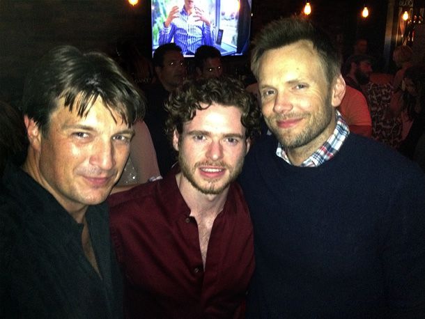 Fillion with more Comic-Con buddies, including Game of Thrones ' Richard Madden and McHale.