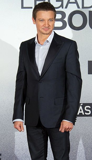 Jeremy Renner (in Lanvin and J Brand) at The Bourne Legacy photo call in Madrid