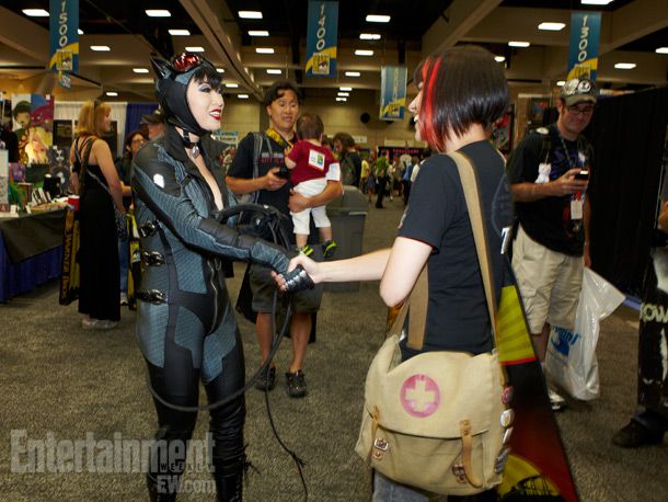 San Diego Comic-Con 2012 | Unlike other Batman baddies, Catwoman isn't all villain as she takes time to greet fans at the Con.