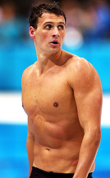 1. Ryan Lochte, 32% 2. Tom Daley, 24% 3. Michael Phelps, 20% 4. Nathan Adrian, 19% 5. Chad le Clos (who beat Phelps, while shirtless),