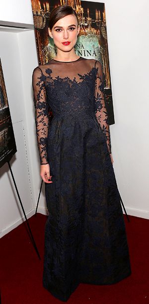 Keira Knightley (in Valentino Couture) at the premiere of Anna Karenina in New York City