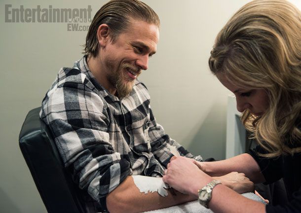 Charlie Hunnam | ''The majority of the time we use tattoo transfers,'' explains Garbin. ''However, there has been a lot of times we've been on location in the