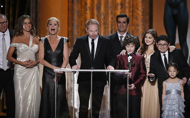 After winning for the past two years, it was hardly a surprise that Modern Family won the Best Television Comedy Ensemble trophy. But it was