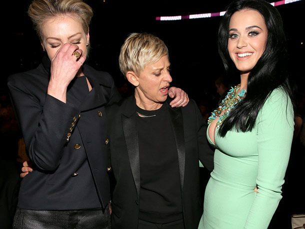 Portia de Rossi, Ellen DeGeneres, and Katy Perry