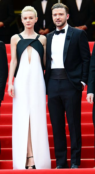 Carey Mulligan (in Vionnet) and Justin Timberlake (in Tom Ford) at the premiere of Inside Llewyn Davis