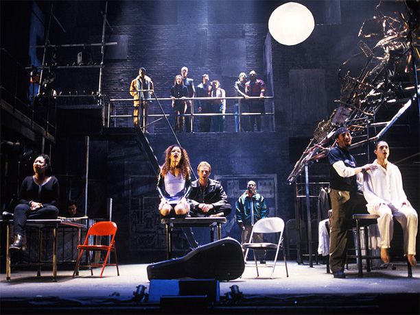 Music & Lyrics by Jonathan Larson Larson died suddenly and tragically just before the premiere of his rock-opera update on Puccini's La Boh&egrave;me . But