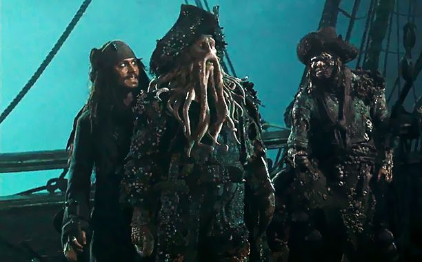 Pirates of the Caribbean: Dead Man's Chest | While Jack's beaded bi-beard has a certain dirty charm &agrave; la Brad Pitt circa 2009, Davey Jones' displays a clever incorporation of native fauna. Octo-beard