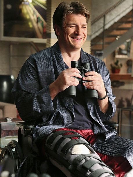 Castle | After a skiing accident lands him in a wheelchair, Castle (Nathan Fillion) thinks he witnesses a murder in the apartment across from him (sound familiar,