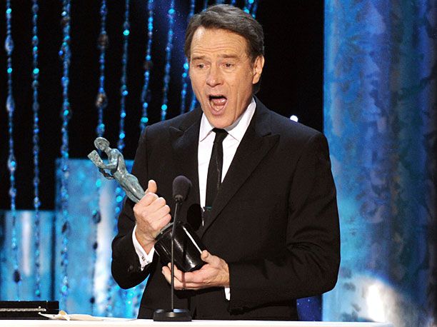 Screen Actors Guild Awards, Screen Actors Guild Awards 2014 | For singing at the start of his speech, for fanboying over Emma Thompson, and for calling Vince Gilligan ''honey,'' Cranston ranks high. Also this: ''I've