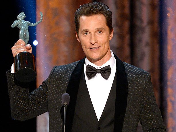 Screen Actors Guild Awards, Screen Actors Guild Awards 2014 | Deliciously scattered &mdash; as is par for the course for a guy whose mantra is ''just keep livin''' &mdash; the speech had some genuine (if