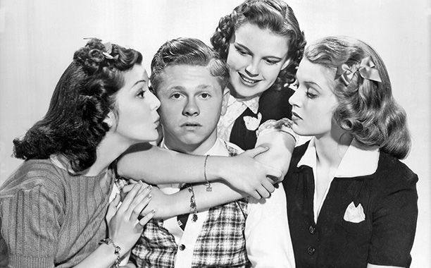 Mickey Rooney | Arguably the greatest of Rooney's innocently exuberant onscreen couplings with Judy Garland &mdash; just one of Rooney's many Andy Hardy movies between 1937 and '58